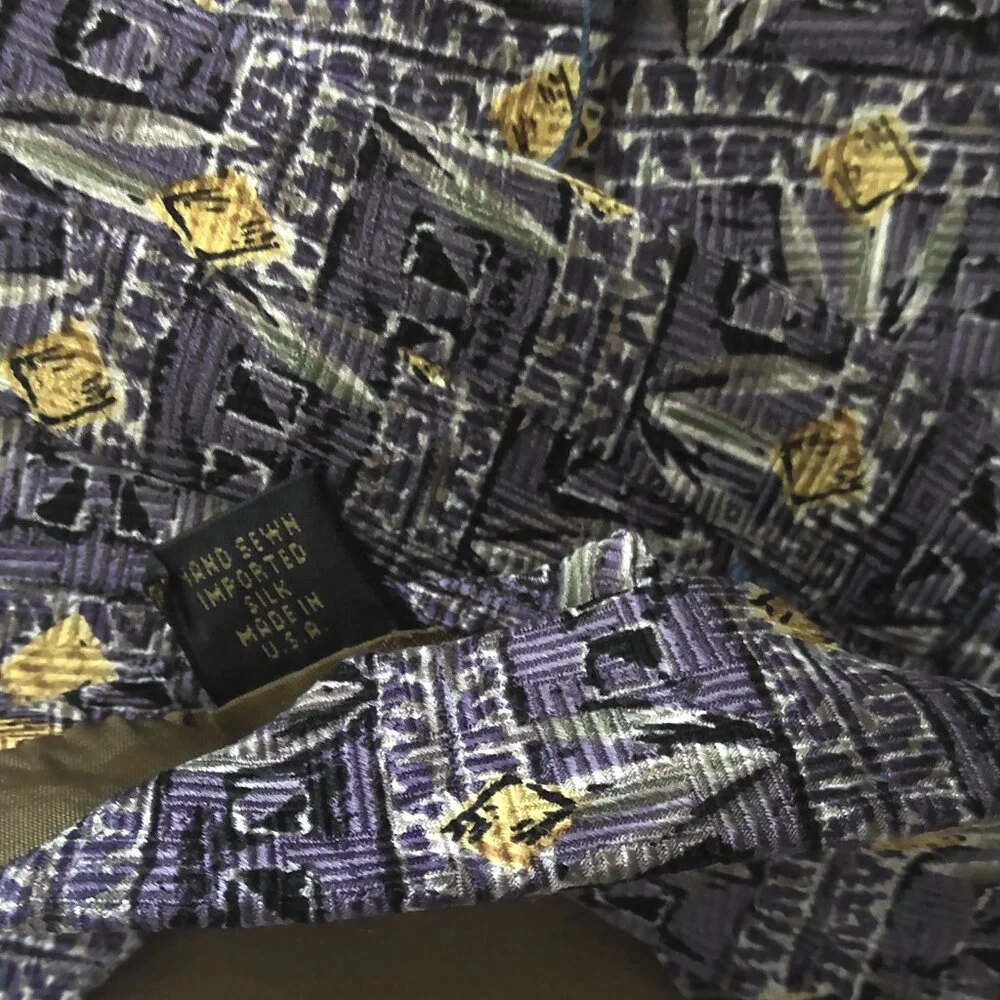 Vintage Robert Talbott Studio Men's Imported Silk Tie Floral Long Retro EUC